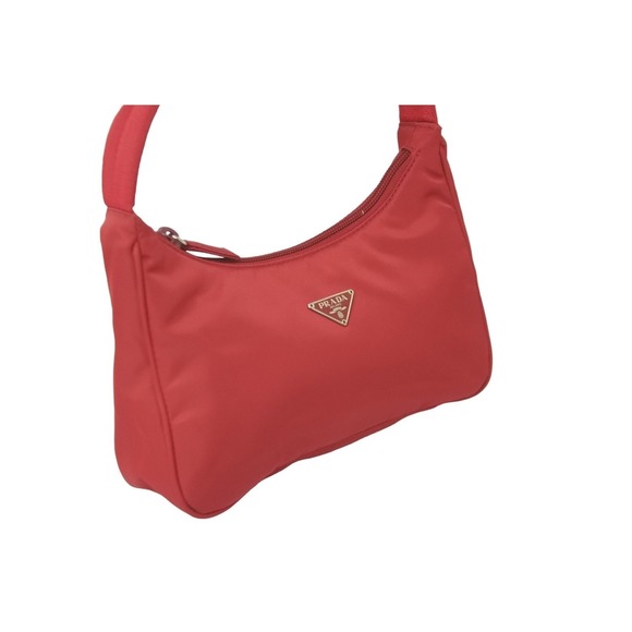 Prada Hobo Handbag One Shoulder Mini Bag Nylon Red - Picture 3 of 10